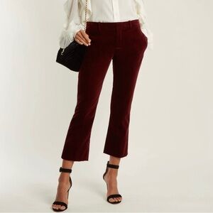 NWT Saint Laurent Paris- Burgundy Velvet Trousers. Size F 40/ US 8